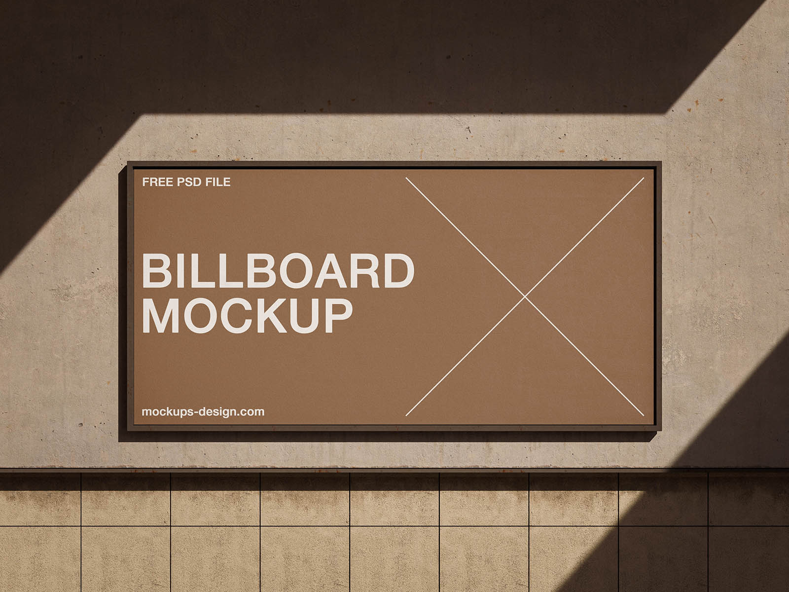 Wall-mounted billboard mockup