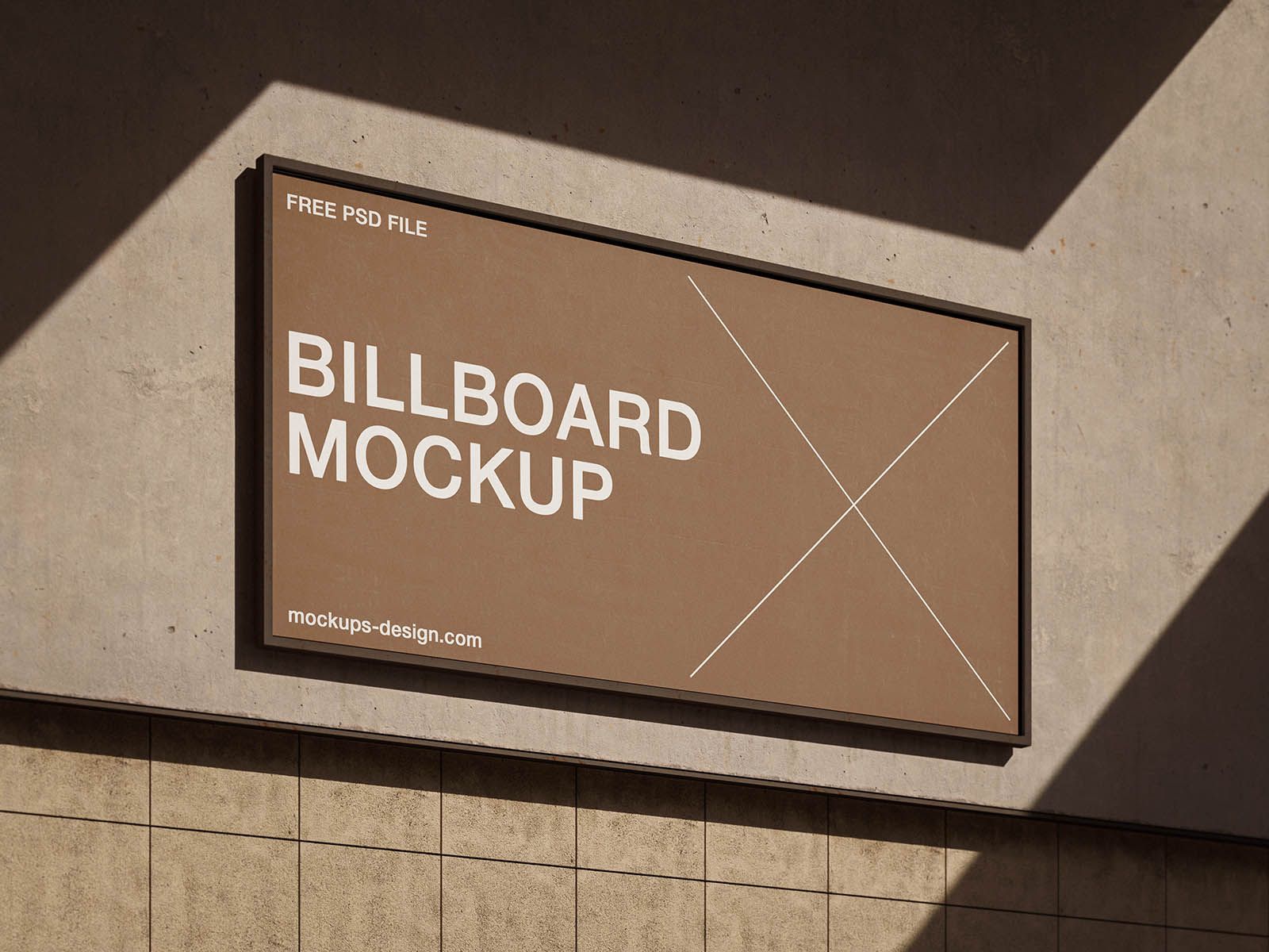 Wall-mounted billboard mockup