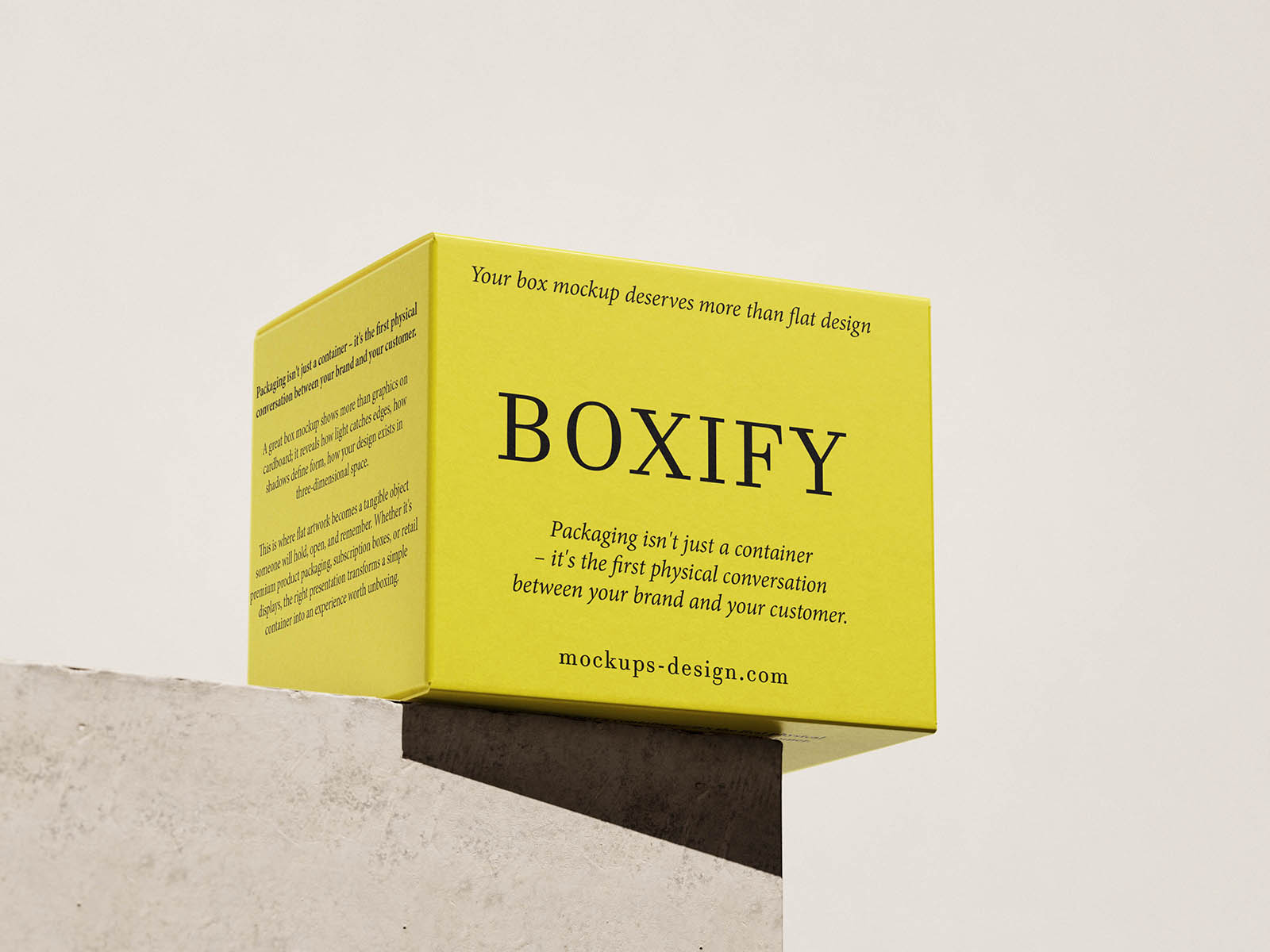 Square cardboard box mockup