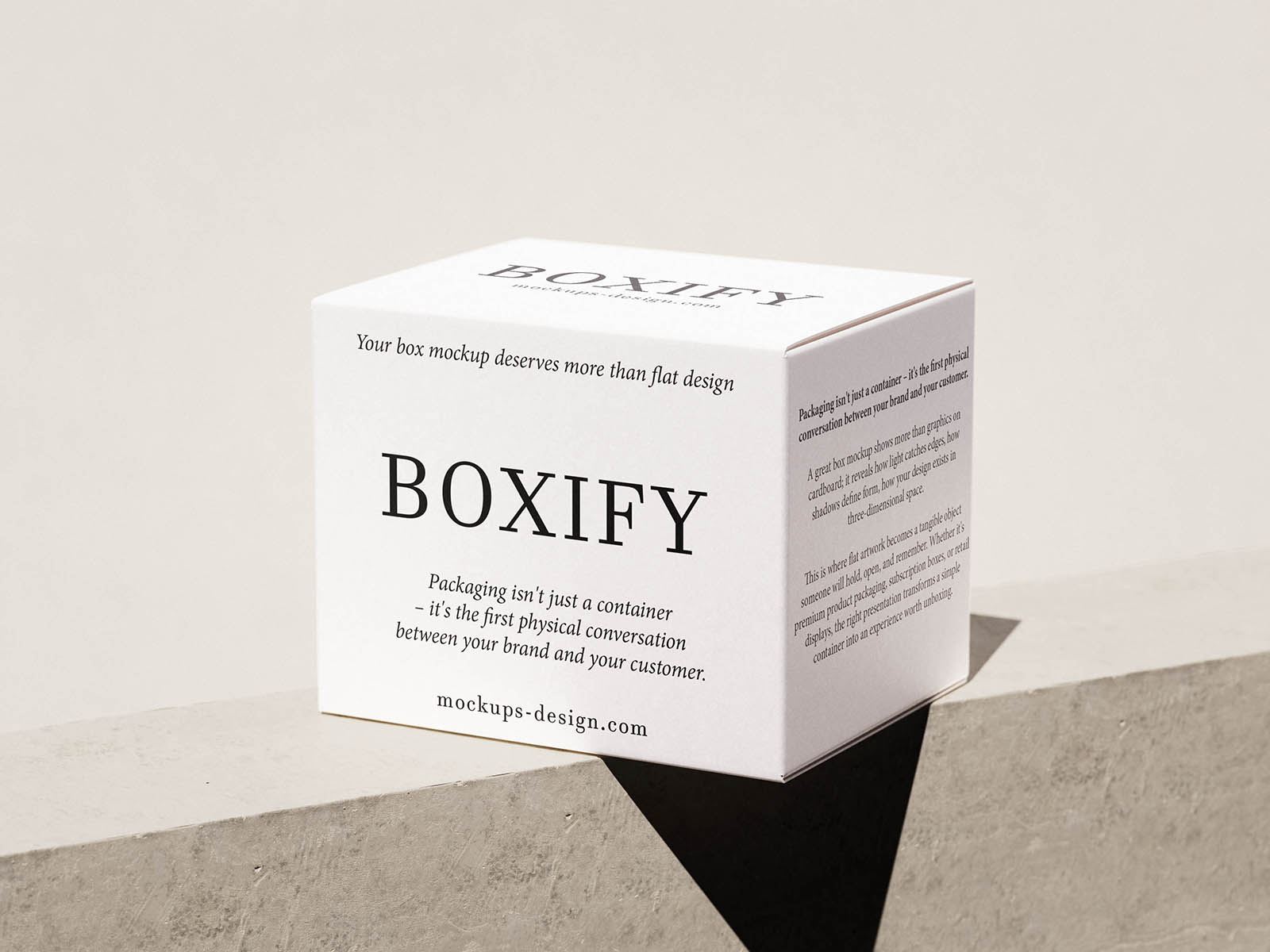 Square cardboard box mockup