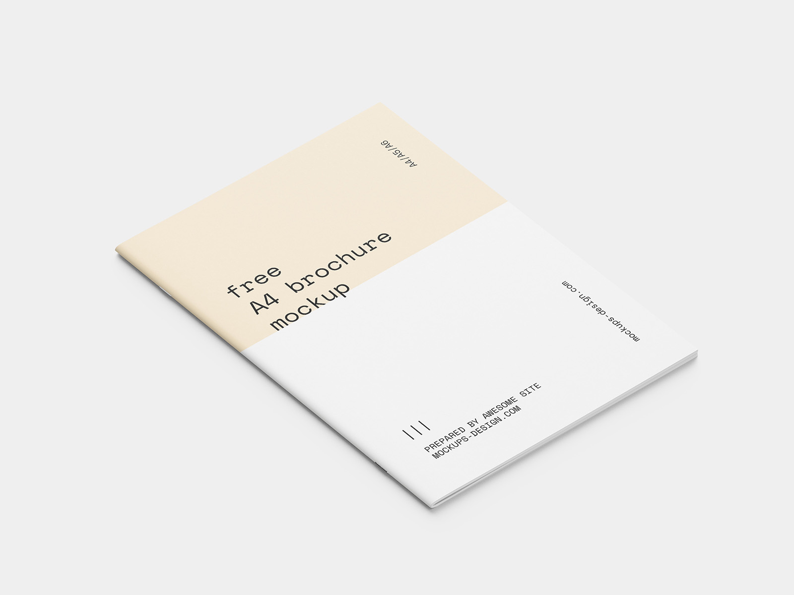 Free A4 brochure cover mockup