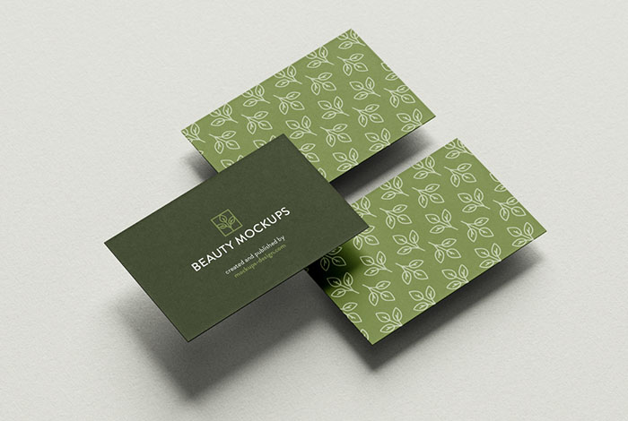 Business card on paper background mockup