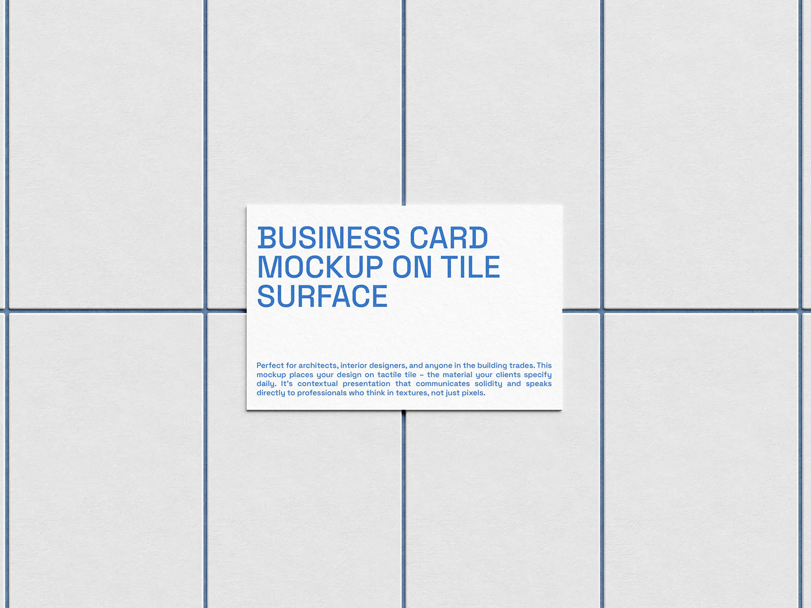 Tiled surface business card mockup