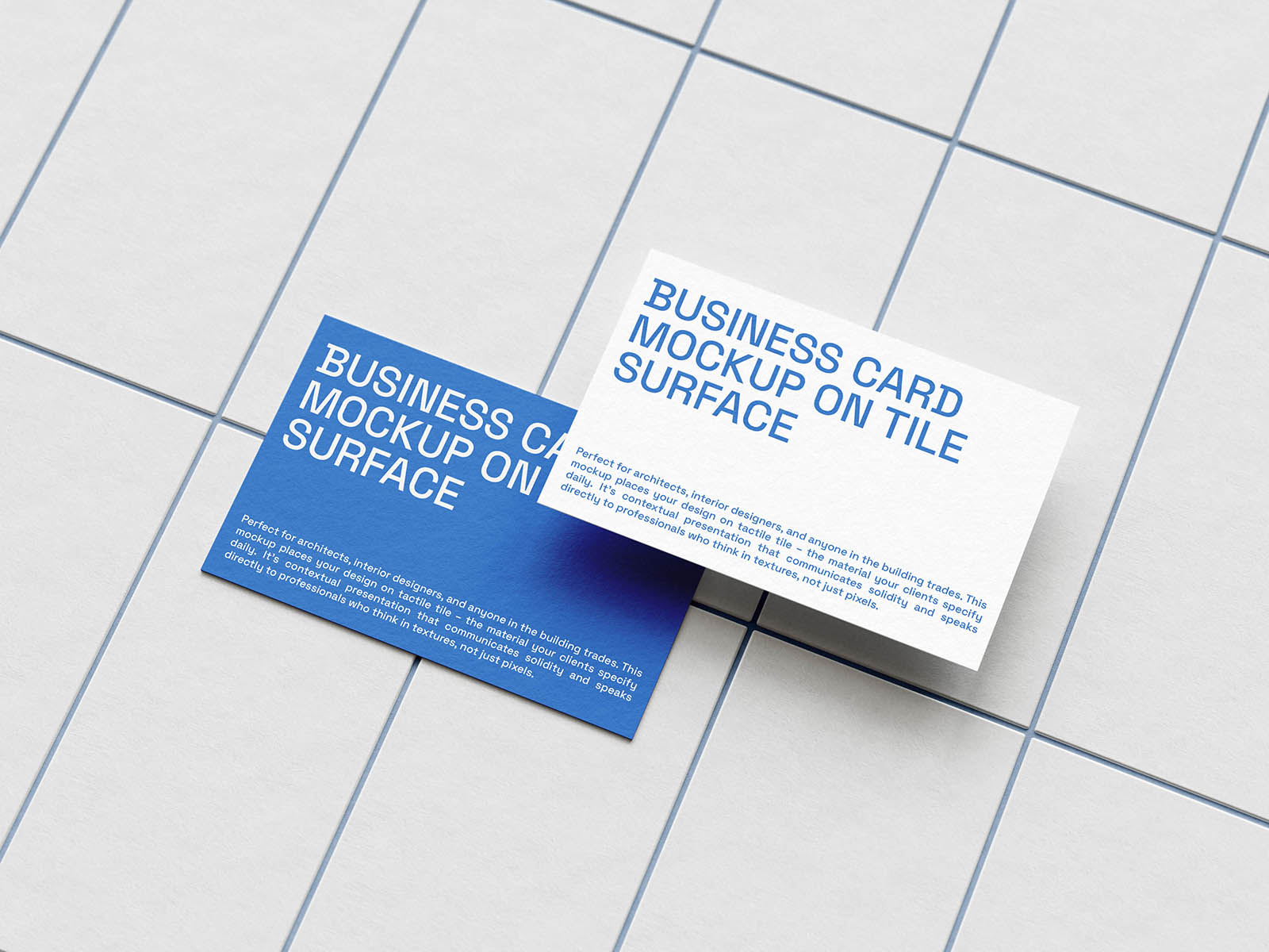 Tiled surface business card mockup