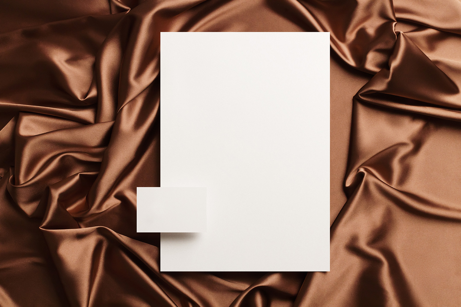 Business card with letterhead mockup