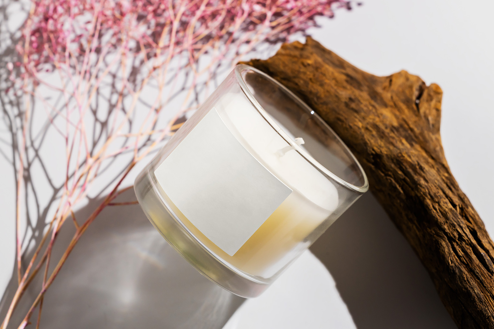 Candle in glass mockup