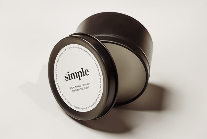 Candle on white background mockup