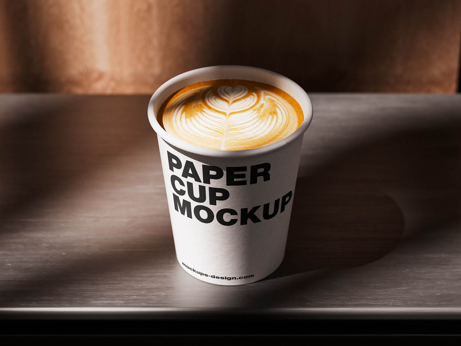 Lidless paper coffee cup mockup