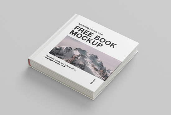 Square hardcover book mockup