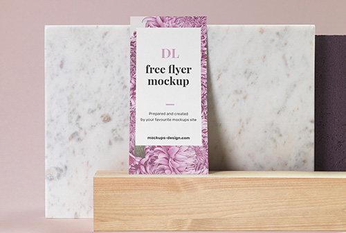 DL flyer on marble mockup