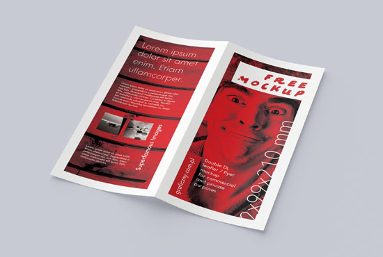 Free Bi-fold DL leaflet mockup