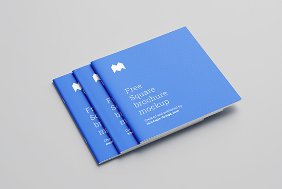Free square brochure mockup