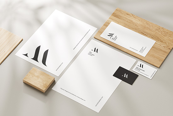 Stationery with delicate shadows mockup