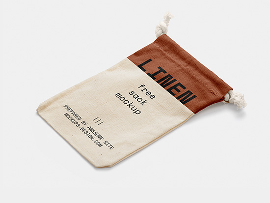 Flat linen sack mockup