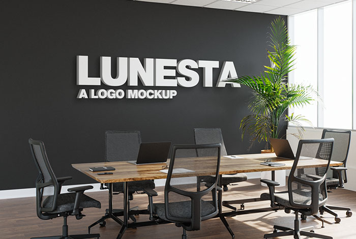 Conference room logo mockup