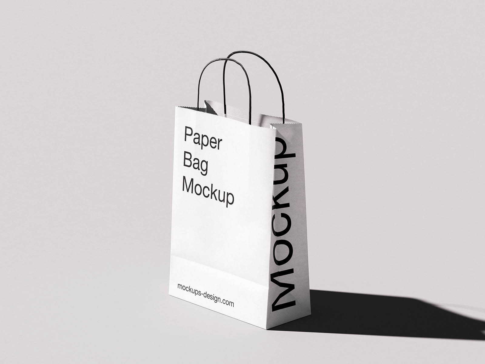 Twisted handle paper bag mockup