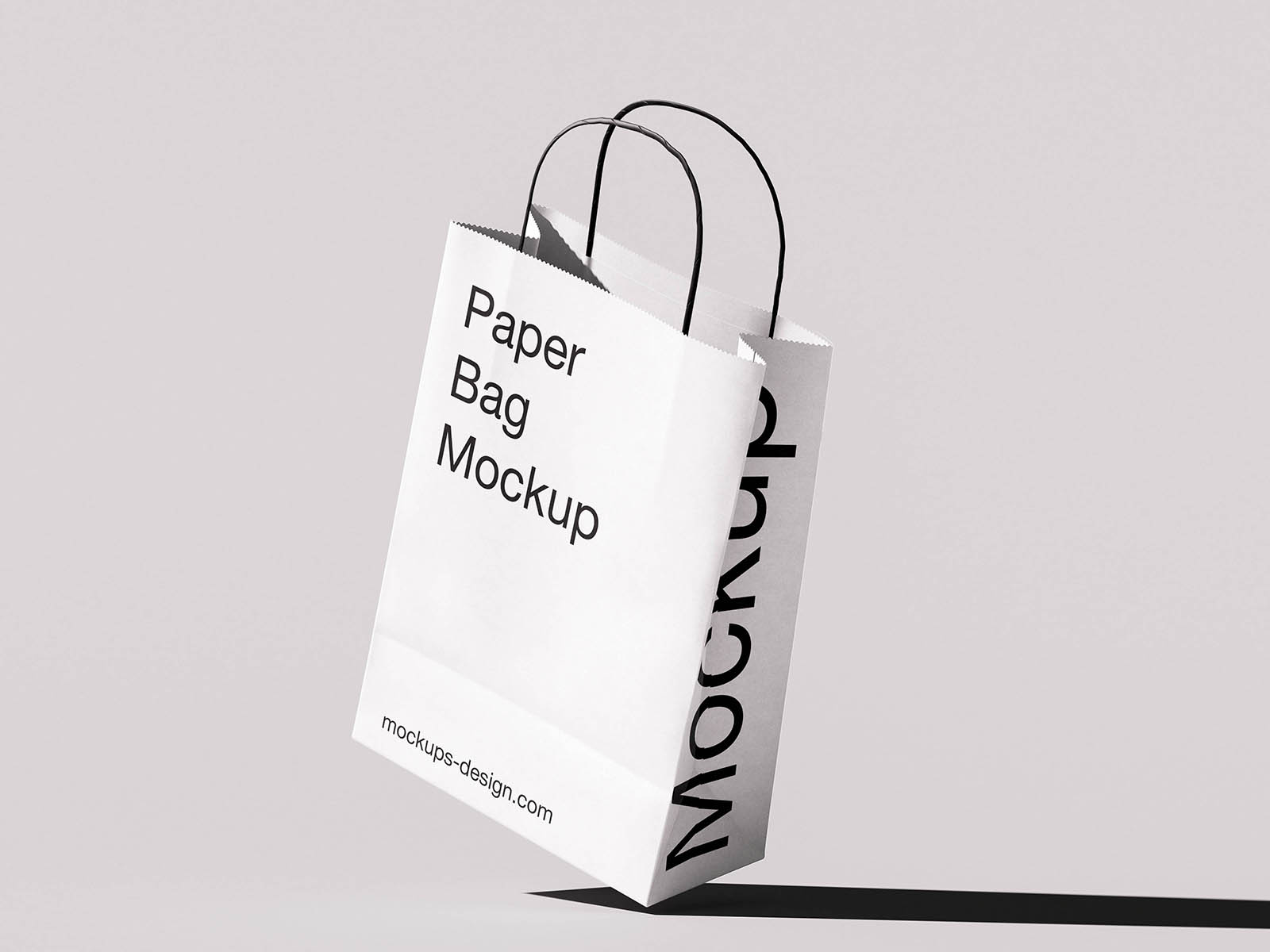 Twisted handle paper bag mockup