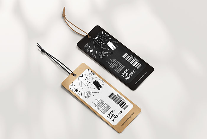 Free rectangle label tag mockup