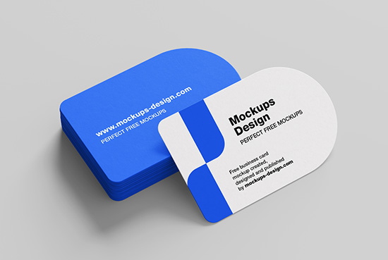 Half circle business card mockup