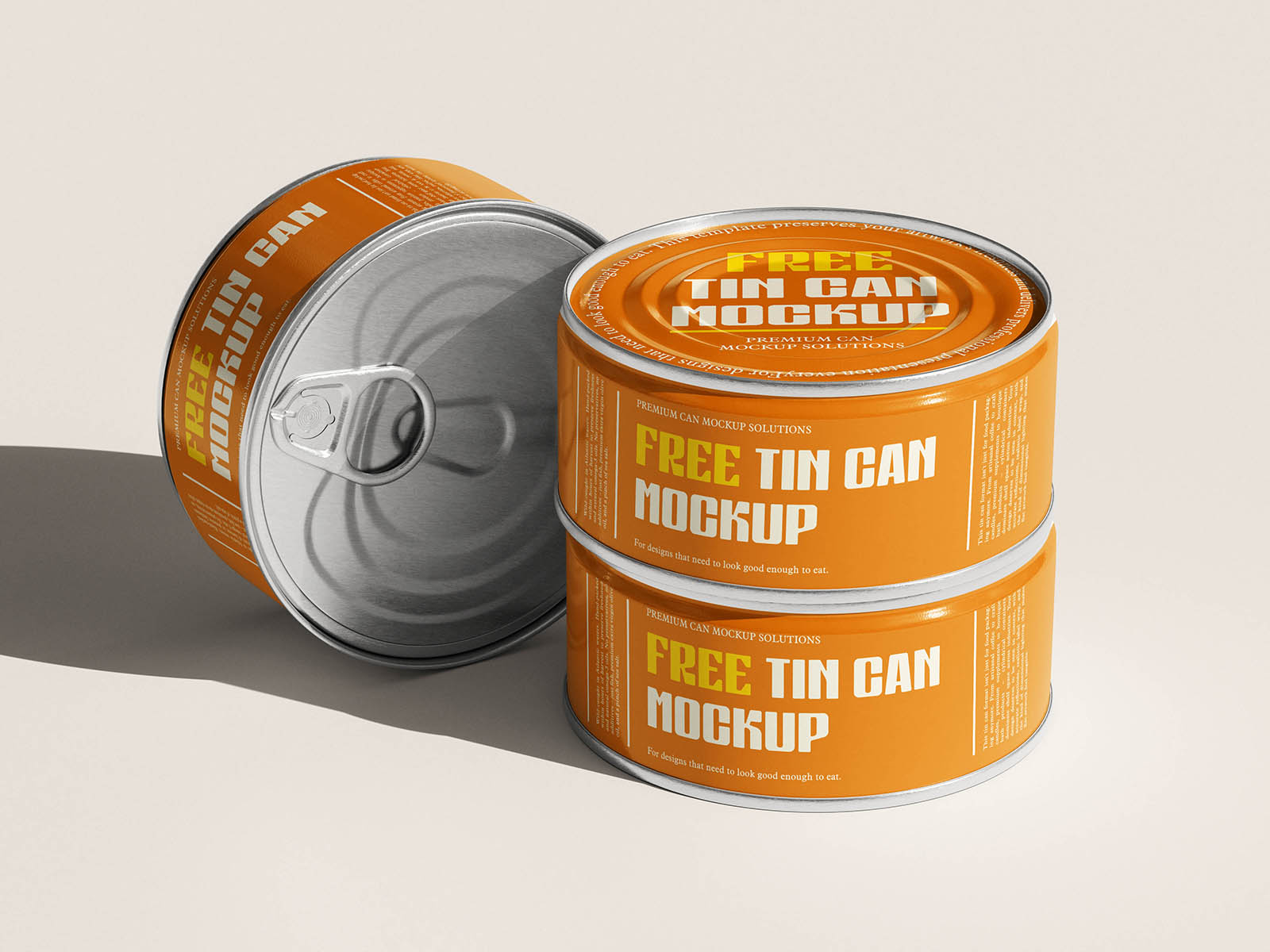 Small flat tin can mockup