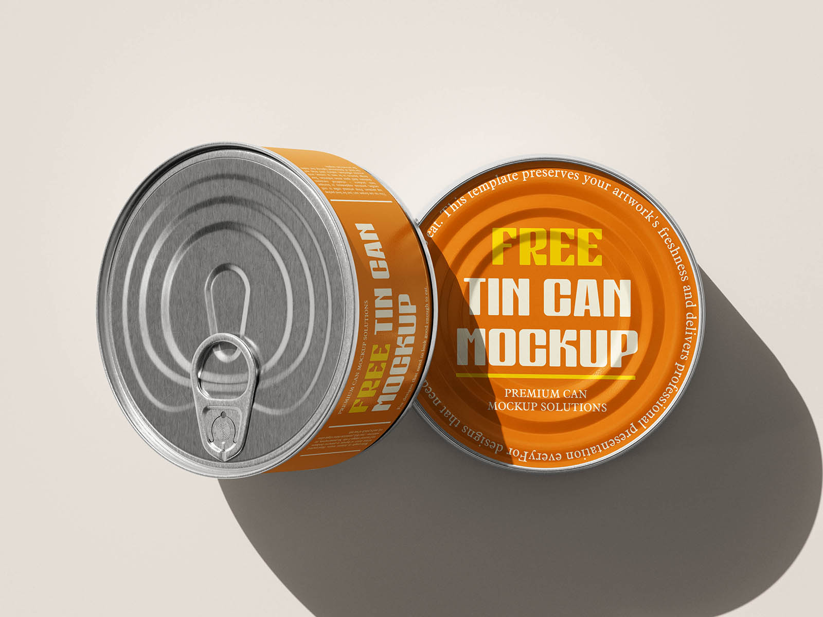 Small flat tin can mockup